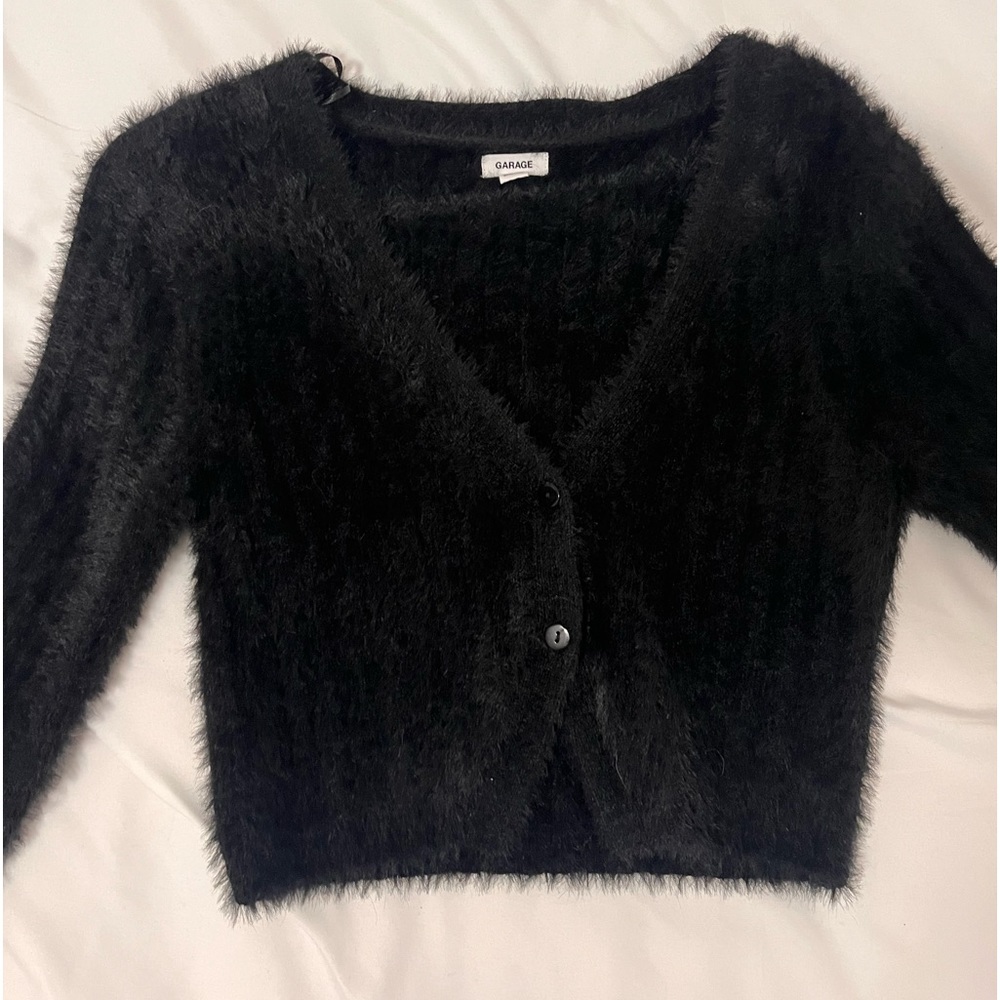 fuzzy cardigan